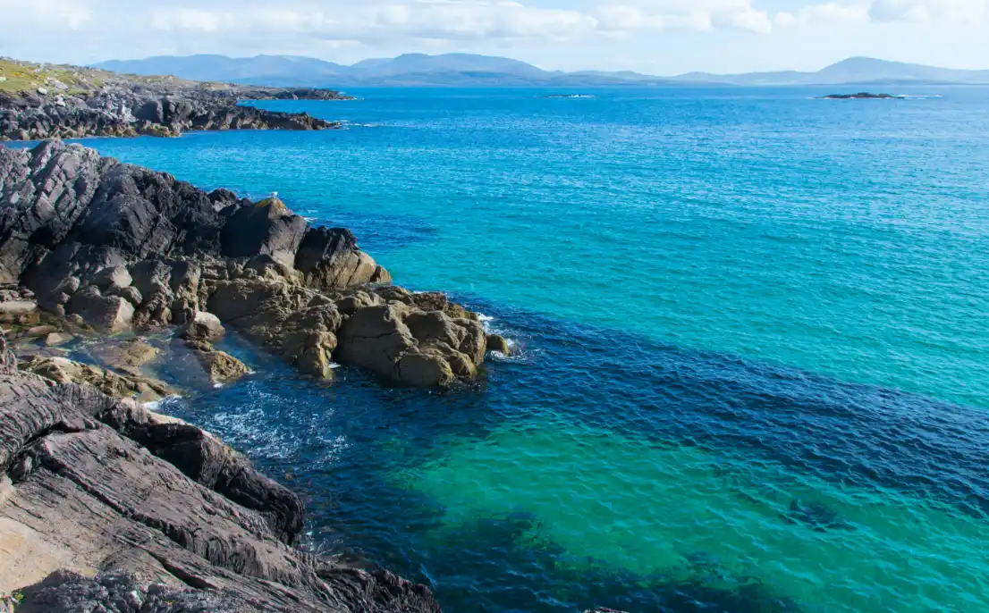 Coast with blue water