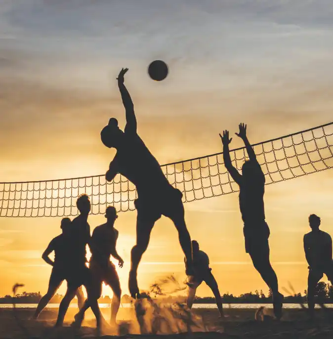 People playing on a beach